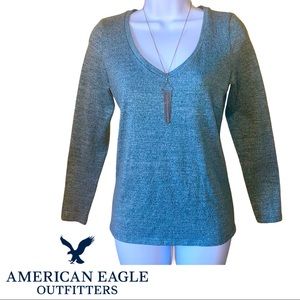 AEO Sexy and Plush Long Sleeve Sweater VNeck